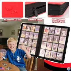 16-Card Trading Card Binder - Holds 1000+ Cards, Durable PU Cover, Zipper Design - Image 4
