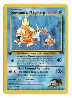 Pokemon Card Gym Challenge 73/132 Giovanni's Magikarp 1st Edition NM Condition - Image 1