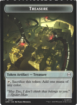 MTG Spiderman Treasure/Human Citizen double sided card - Image 1