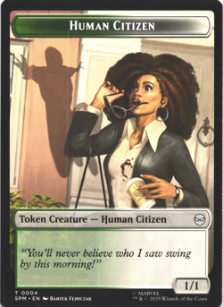 MTG Spiderman Treasure/Human Citizen double sided card - Image 2