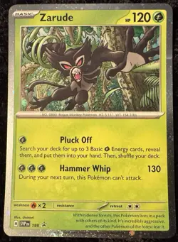 Pokemon TCG Zarude #199, Black Star Promo Card, Cosmos Holo, Destined Rivals - Image 2
