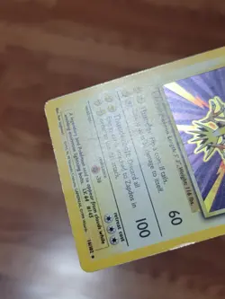 Pokemon Card Unlimited Edition Holo Rare Base Set 1999 Zapdos 16/102 PL! - Image 3