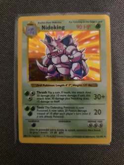 Pokemon TCG Nidoking Base Set Holo Rare Card 11/102 Shadowless - Image 1