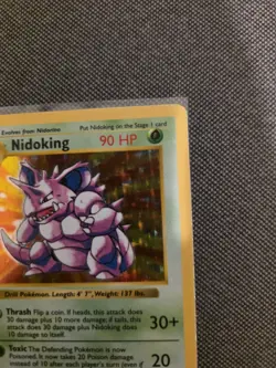 Pokemon TCG Nidoking Base Set Holo Rare Card 11/102 Shadowless - Image 3
