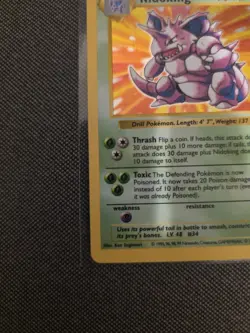 Pokemon TCG Nidoking Base Set Holo Rare Card 11/102 Shadowless - Image 5