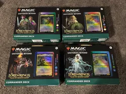 Set Of 4 Commander Decks Lord of the Rings Tales Middle Earth LTR MTG Magic -New 195166205069 - Image 1