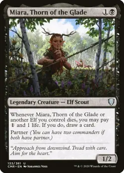 1x - Miara, Thorn of the Glade - #133 (partner) - Commander Legends - CUC NM MTG - Image 1