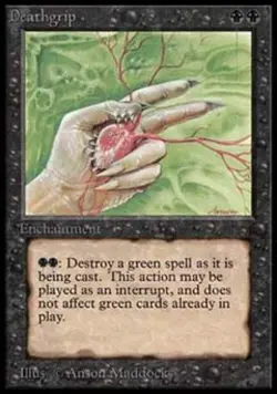 MTG English Deathgrip Light Play Normal Beta - Image 1