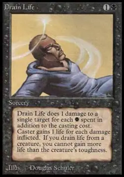 MTG English Drain Life Light Play Normal Beta - Image 1