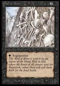 MTG English Wall of Bone Light Play Normal Beta - Image 1
