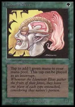 MTG English Llanowar Elves Light Play Normal Beta - Image 1
