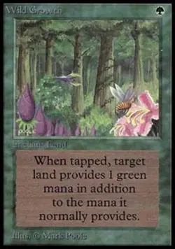 MTG English Wild Growth Light Play Normal Beta - Image 1