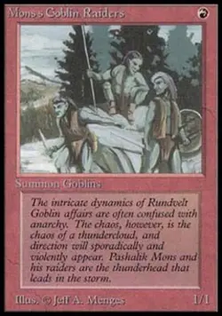 MTG English Mons's Goblin Raiders Light Play Normal Beta - Image 1