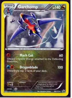 2013 GARCHOMP 96/113 Legendary Treasures Pokemon REVERSE HOLO RARE - Image 1