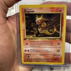 Pokemon Magmar 1st Edition Fossil Rare Uncommon Pokemon Vintage 39/62 NM/MT WOTC - Image 1