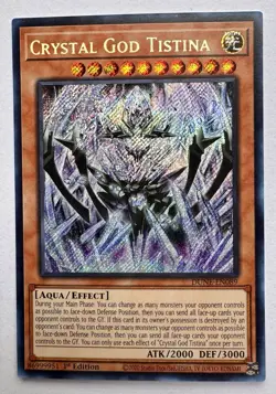 Yugioh Crystal God Tistina DUNE-EN089 Secret Rare 1st Edition - Image 1