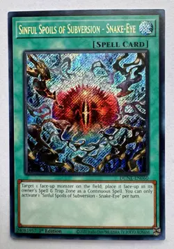 Yugioh Sinful Spoils of Subversion - Snake-Eye DUNE-EN060 Secret Rare 1st Ed NM - Image 1