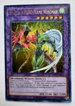 1x NM Elemental HERO Flame Wingman HAC1-EN019 Duel Terminal Ultra Rare Yugioh - Image 1