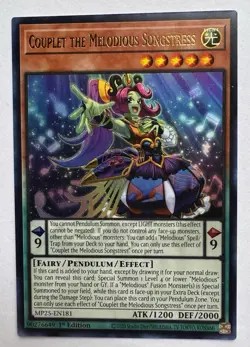 YuGiOh! - Couplet the Melodious Songstress MP25-EN181 Ultra Rare 1st Edition NM - Image 1