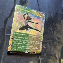 MtG FOIL Silk, Web Weaver Borderless Marvel's Spider-Man MAGIC THE GATHERING 215 - Image 3