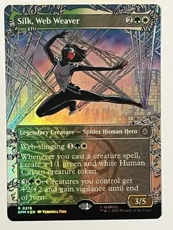 Silk, Web Weaver (Borderless) Marvel's Spider-Man Foil MTG NM - Image 1