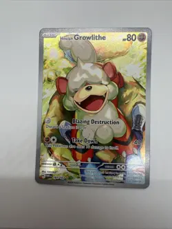 Pokemon TCG Hisuian Growlithe 181/167 Twilight Masquerade Illustration Rare NM - Image 3
