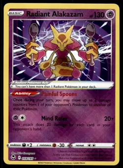 Pokemon TCG Silver Tempest #059/195 Radiant Alakazam NM - Image 1