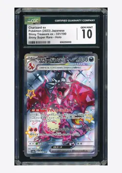 Pokemon CGC10 GEM MINT Charizard ex SSR 2023 331/190 SV4a Japanese - Image 1