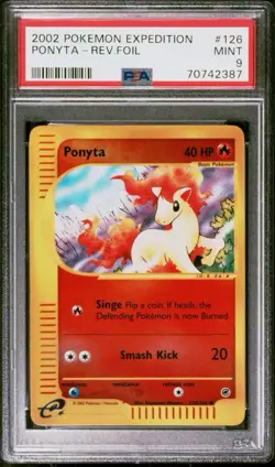 2002 Pokemon Expedition 126 Ponyta Reverse PSA 9 Mint - Image 1
