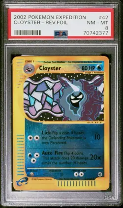 2002 Pokemon Expedition 42 Cloyster Reverse PSA 8 NM-MT - Image 1