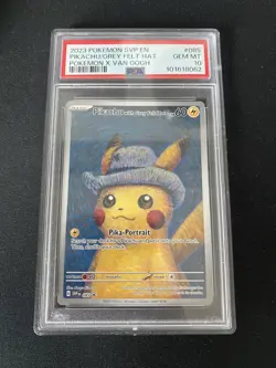 2023 POKEMON SVP EN-SV BLACK STAR PROMO #085 PIKACHU WITH GREY FELT HAT PSA 10 - Image 1