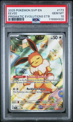2025 POKEMON SVP EN EEVEE PRISMATIC EVOLUTIONS ETB 173 PSA 10 - Image 1