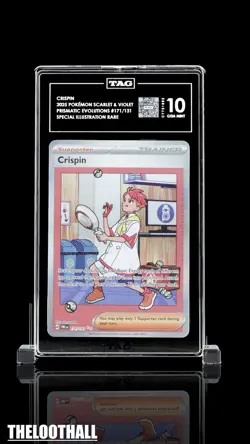 2025 POKEMON PRE EN-PRISMATIC EVOLUTION SPECIAL ILLUSTRATION RARE CRISPIN TAG 10 - Image 1