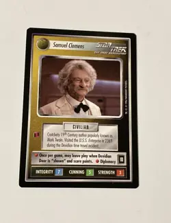 Star Trek CCG Personnel Non-Aligned Samuel Clemens Black Boarder Card - Image 1