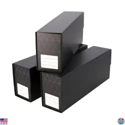 BCW QuickFold Graded Card Storage Boxes - Black, Magnetic Closure, Holds 50 - Image 1
