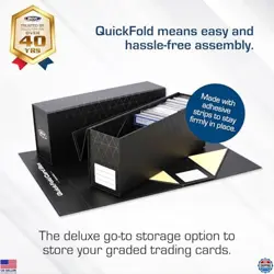 BCW QuickFold Graded Card Storage Boxes - Black, Magnetic Closure, Holds 50 - Image 2