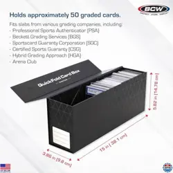 BCW QuickFold Graded Card Storage Boxes - Black, Magnetic Closure, Holds 50 - Image 3