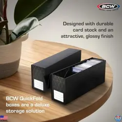BCW QuickFold Graded Card Storage Boxes - Black, Magnetic Closure, Holds 50 - Image 4