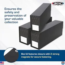 BCW QuickFold Graded Card Storage Boxes - Black, Magnetic Closure, Holds 50 - Image 5