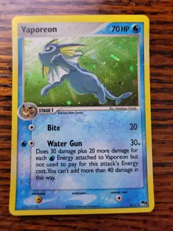 Pokemon TCG English Card Pop Series 3 Vaporeon 6/17 Holo Rare - MP - Image 1
