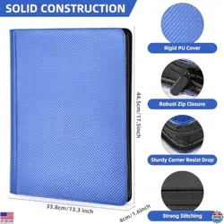 1000-Card Binder - Ringless, Side-Loading, 16 Pockets - Trading Card Album, Blue - Image 5
