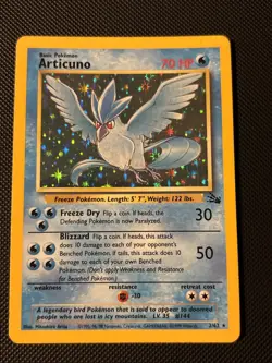 Pokemon TCG Articuno Fossil Holo Unlimited Rare Card 2/62 - Image 1