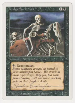 Signed Drudge Skeletons HP Revised Artist Sandra Everingham 1994 WOTC MTG Magic! - Image 1
