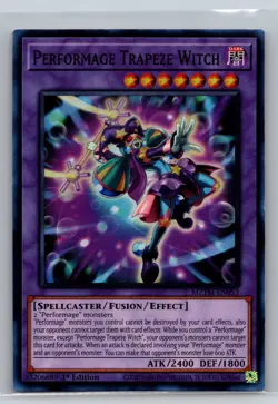 Yugioh Performage Trapeze Witch MZTM-EN053 Super Rare 1st Ed Near Mint - Image 1