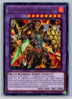 Yugioh! Gladiator Beast Heraklinos MZTM-EN084 Rare 1st Ed NM - Image 1