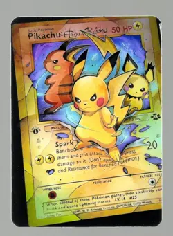 Pokemon Fanart PIKACHU, PICHU, RAICHU Card by SPACED_OUT - Image 1