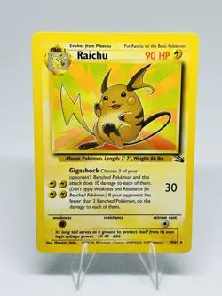 1999 Raichu 29/62 Fossil Non Holo Rare Pokemon TCG Cards WOTC Vintage NM/LP - Image 1