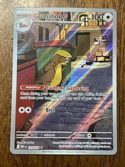 Gumshoos Illustration Rare 153/132 Mega Evolution Pokemon TCG Near Mint Card NM - Image 1