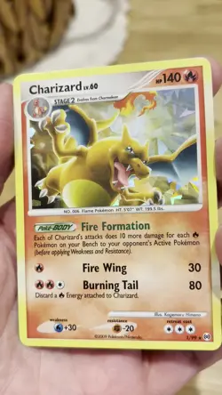 Pokemon TCG Charizard Arceus Holo Card 1/99 Cracked Ice DMG Condition - Image 2