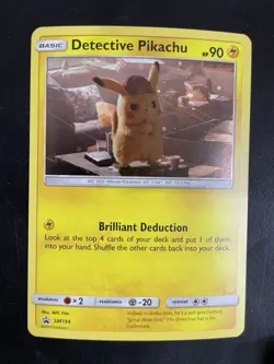 Pokemon TCG Detective Pikachu SM194 Cosmos Holo Black Star Promo Card NM/Mint - Image 1